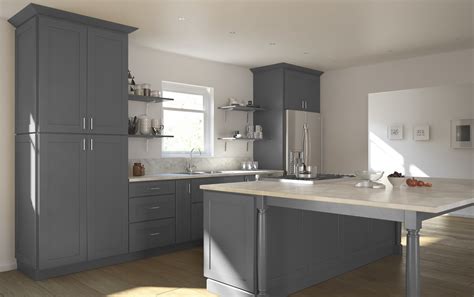 Graphite Grey Shaker Ready To Assemble Kitchen Cabinets Kitchen