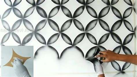 Wall Painting 3d Design Using Black Spray Youtube