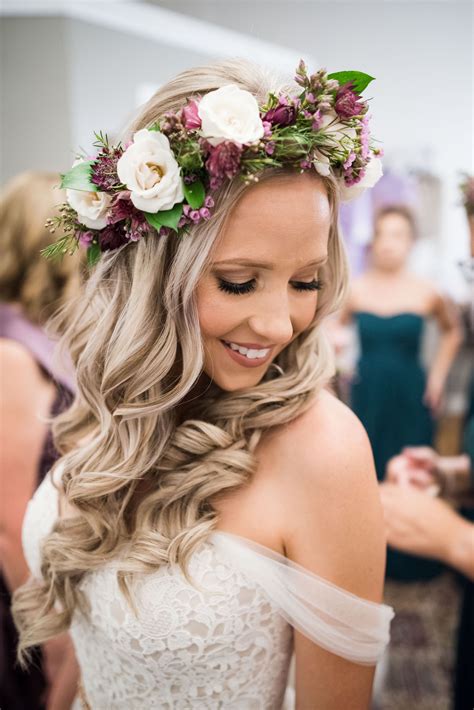 Flower Crowns And Curls Hair Styles Down Hairstyles Wedding Hairstyles