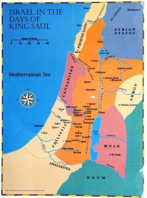 Map Of Israel During Samuels Time Ancient Israel King David Religion