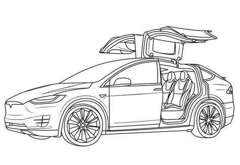 Tesla Car Coloring Pages Coloring Pages