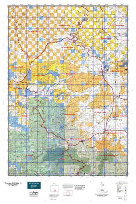 Wyoming Elk Gmu 15 Map Mytopo