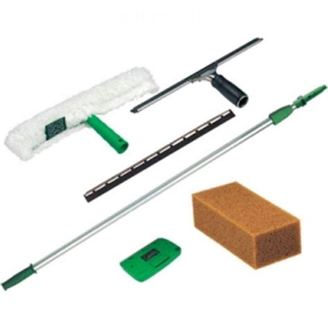 Unger Pro Window Cleaning Kit 8 Ft Pole Strip Washer Squeegee