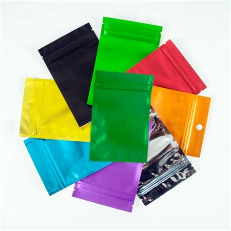 Many Colors For 100 Clear Colored Foil Mylar Zip Lock Bags 8 5x13cm