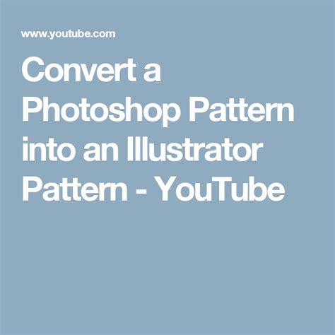 Convert A Photoshop Pattern Into An Illustrator Pattern Youtube