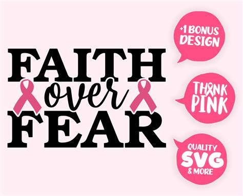 Faith Over Fear Svg Cancer Awareness Cancer Svg Ribbon Etsy