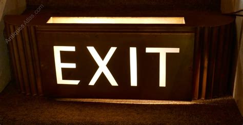 Antiques Atlas Gold Odeon Cinema Exit Sign Electric Light