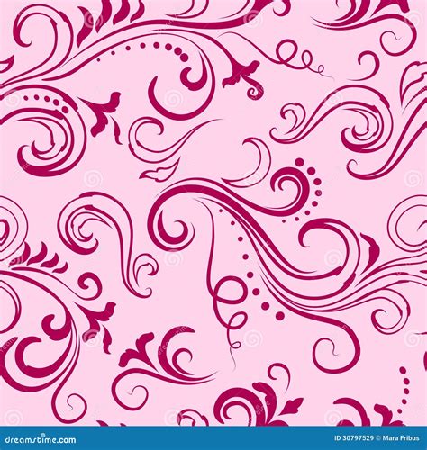 Pink Seamless Floral Pattern Stock Vector Illustration Of Curve Arts