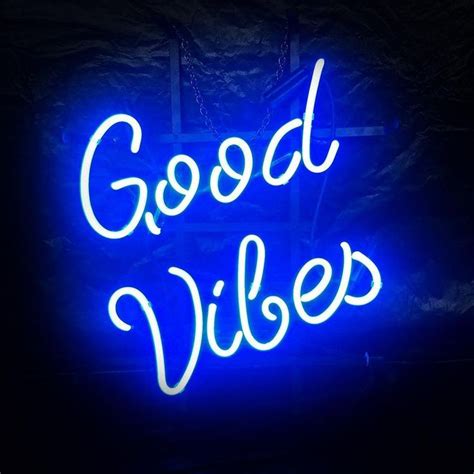 Good Vibes Neon Led Sign Good Vibes Neon Wall Light Etsy Blue Neon Lights Blue Aesthetic