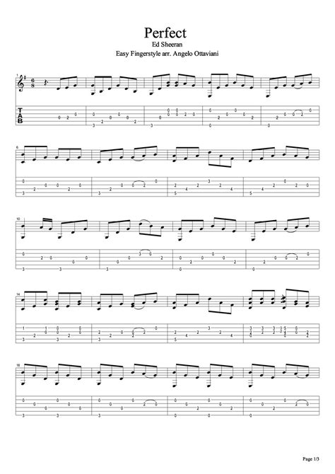 Ed Sheeran Perfect Easy Fingerstyle Sheet By Guitar