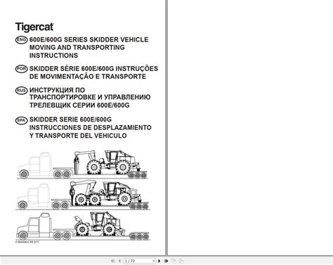 Tigercat Carrier S630E 630S1001 630S1500 Operator Manual Auto
