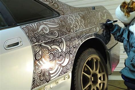 Artist Creates Amazing Car Custom Paint Job With Pen Car Painting
