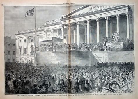 The Inauguration Of Abraham Lincoln At The Us Capitol In 1861