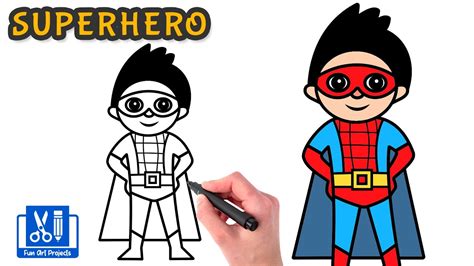 How To Draw A Superhero Spiderman Kid Step By Step Drawings Youtube