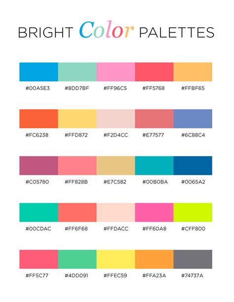 Bright Color Palettes In Color Palette Bright Hex Color Palette