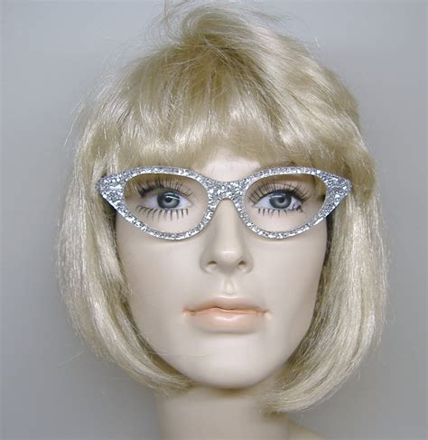 vintage sparkle 1950s cat eye eyeglasses sunglasses frame etsy