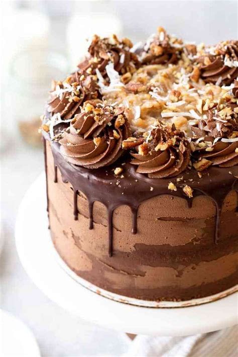 Believe me, you will want to give these old fashioned chocolate kuchen recipes a try. Close up of German Chocolate Cake icing on cake with ...