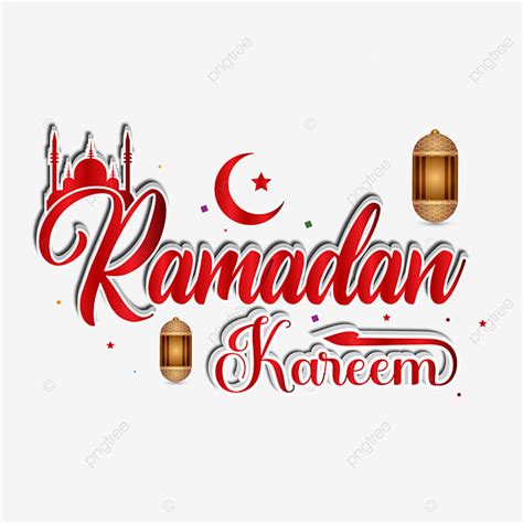 Gambar Huruf Ramadan Kareem Teks Tipografi Arab Untuk Stiker Marhaban