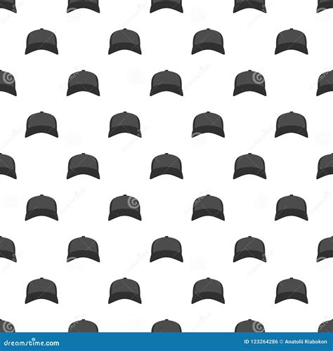 Baseball Hat In Front Pattern Seamless Stock Illustration