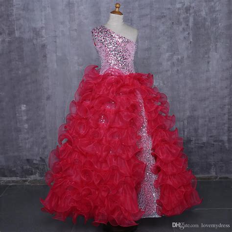 Get the best deals on la femme gowns! Fashion Sliver Sequined Girls Pageant Dresses Cheap One ...