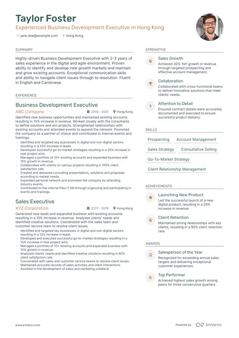 5 Business Development Executive Resume Examples And Guide For 2023