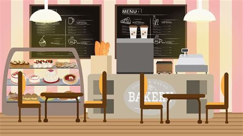 Bakery Cafe Coffeeshop Design Illustration Scene Scenedesign