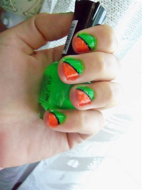 Orange And Green Nails Didnt Realize They Were Jamaican Colors