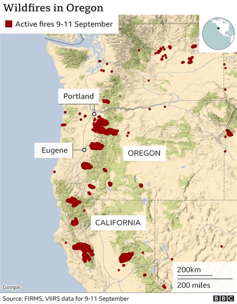 米西海岸の森林火災オレゴン州で数十人が行方不明 BBCニュース