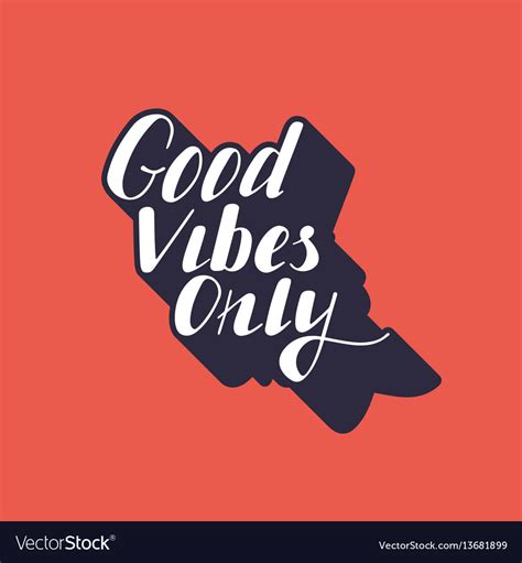 Hand Written Lettering Good Vibes Only Royalty Free Vector
