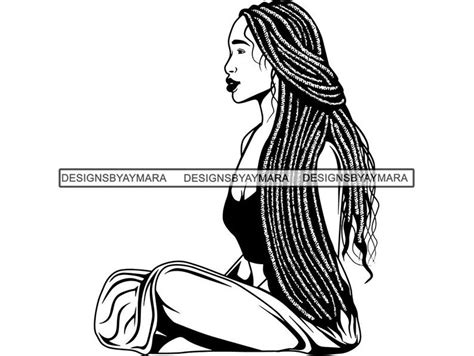 Black Woman Svg Braids Locs Dreads Hairstyle Beauty Salon Logo Etsy