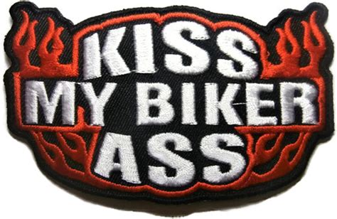 Kiss My Biker Ass Women Rider Jacket Motorcycle Lady Biker Patches Iron On Sew On