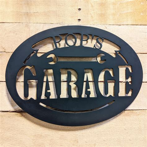 Pops Garage Metal Sign