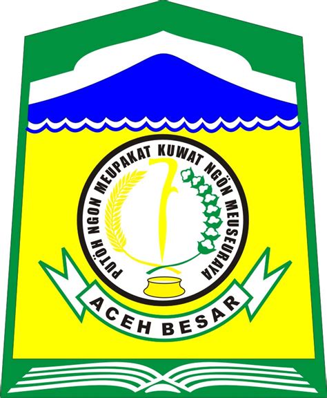 Melambangkan ciri khas aceh besar dan mengandung kekuatan alam yang cukup potensial: Logo Kabupaten Aceh Besar - Logo Lambang Indonesia