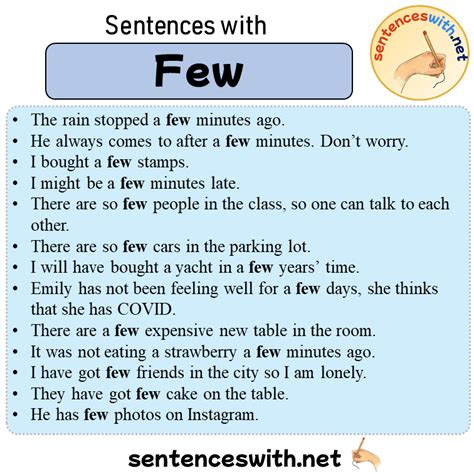 Sentences With Few 21 Sentences About Few Sentenceswithnet
