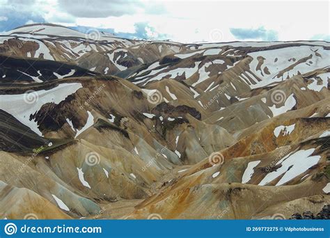 Panoramic Views Of Landmannalaugar Iceland Stock Image Image Of