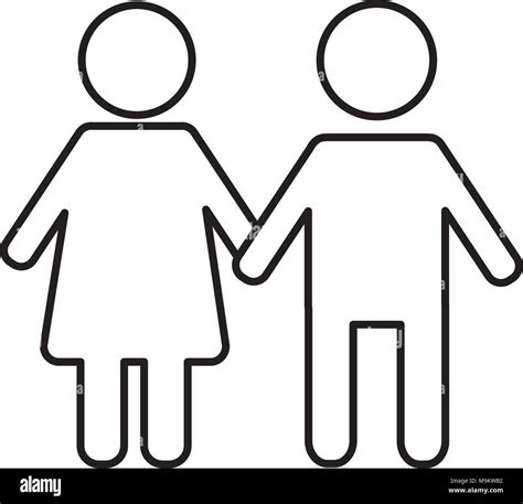 Pictogram Male And Female Couple Holding Hands Stock Vector Image And Art