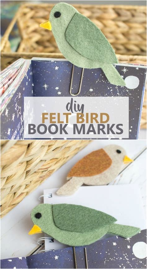 Easy Diy Felt Bird Paperclip Bookmark Diy And Crafts