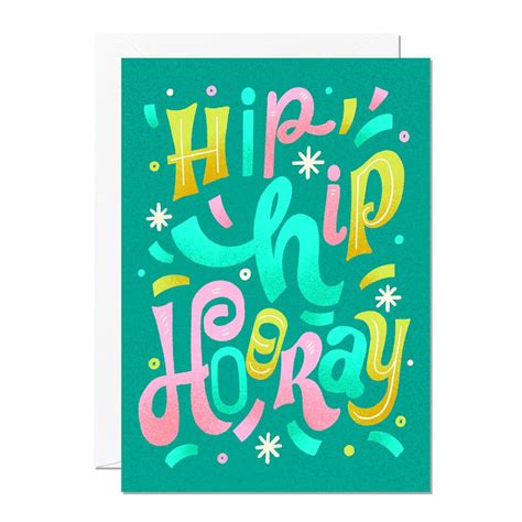 Ricicle Hip Hip Hooray Card In 2022 Carmi Illustration Hand Lettering Inspiration