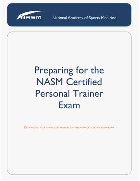 Preparing For The Nasm Certified Personal Trainer Exam