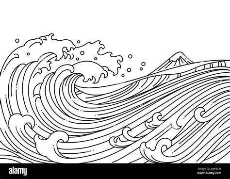 Japanese Hokusai Wave Stock Vector Images Alamy