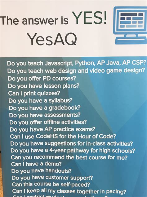 CodeHS on Twitter: "Have a question about @CodeHS? The answer is YES! 💯