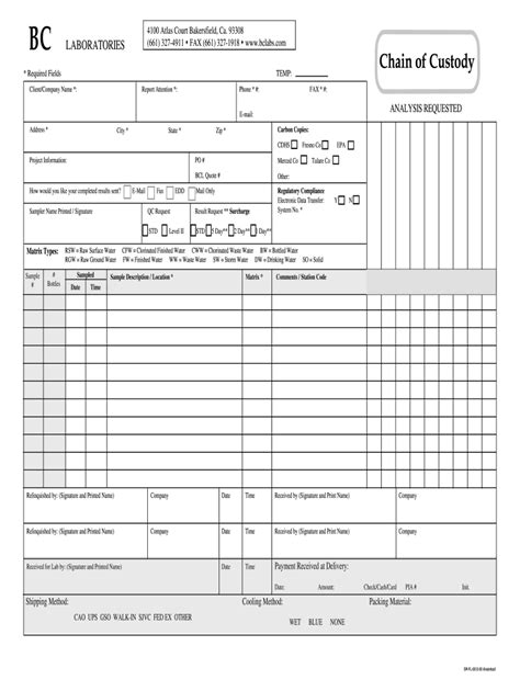 Blank Chain Of Custody Form Fill Out Sign Online Dochub Free Printable