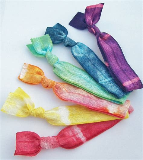 6 Tie Dye Hair Ties The Rainbow Set By Lucky Girl On Luulla