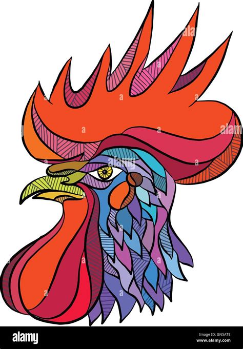 Rooster Hand Stock Vector Images Alamy
