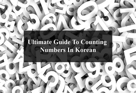 Ultimate Guide To Counting Numbers In Korean Ubitto