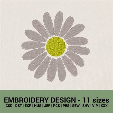 Daisy Easy Machine Embroidery Design Flower Embroidery Design