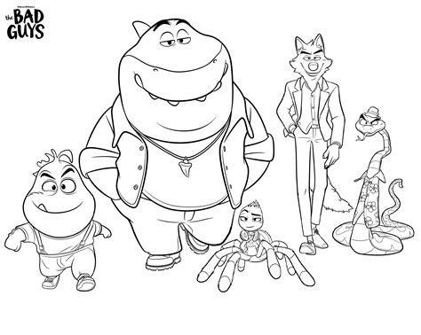The Bad Guys Gang Coloring Page Bad Guys Coloring Page Page For Kids