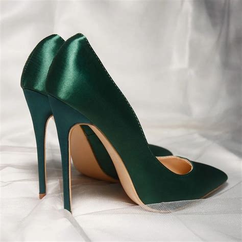 Green Pumps Rhinestone High Heels Fashion Shoes High Heels Heels