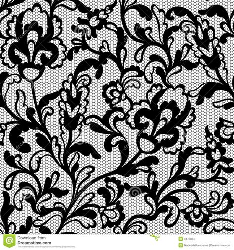 Seamless lace pattern, flower vintage vector background. Seamless Flower Lace Pattern Stock Illustration - Image ...