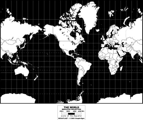 Americas Centered World Simplified Wall Map Mercator By Graphiogre